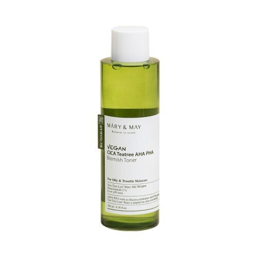 MARY&MAY Vegan Cica Tea Tree Aha Pha Blemish Toner 200ml - GlowKontor