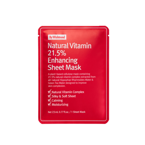 By Wishtrend Natural Vitamin 21.5% Enhancing Sheet Mask 23ml - GlowKontor