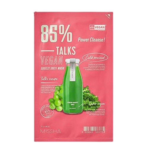 MISSHA Talks Vegan Squeeze Sheet Mask (Power Cleanse) 27g - GlowKontor