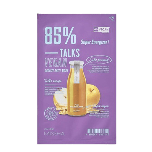 MISSHA Talks Vegan Squeeze Sheet Mask (Super Energizer) 27g - GlowKontor
