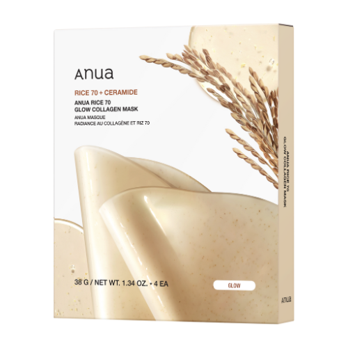 [1017] ANUA [4Ea] Rice 70 glow Collagen Mask