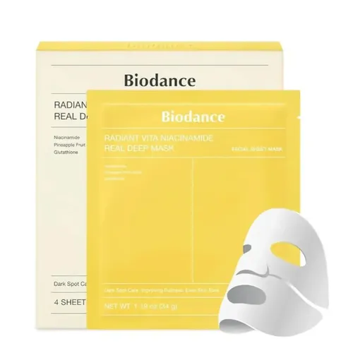 [1058] BIODANCE Radiant Vita Niacinamide Real Deep Mask 1Box (34g*4Ea)