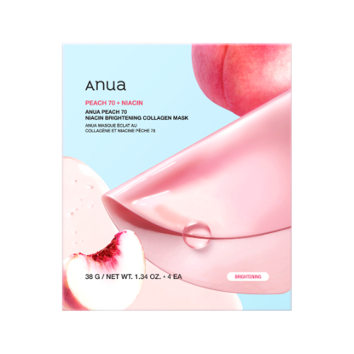 ANUA [4ea] Peach 70 Niacin Brightening Collagen Mask