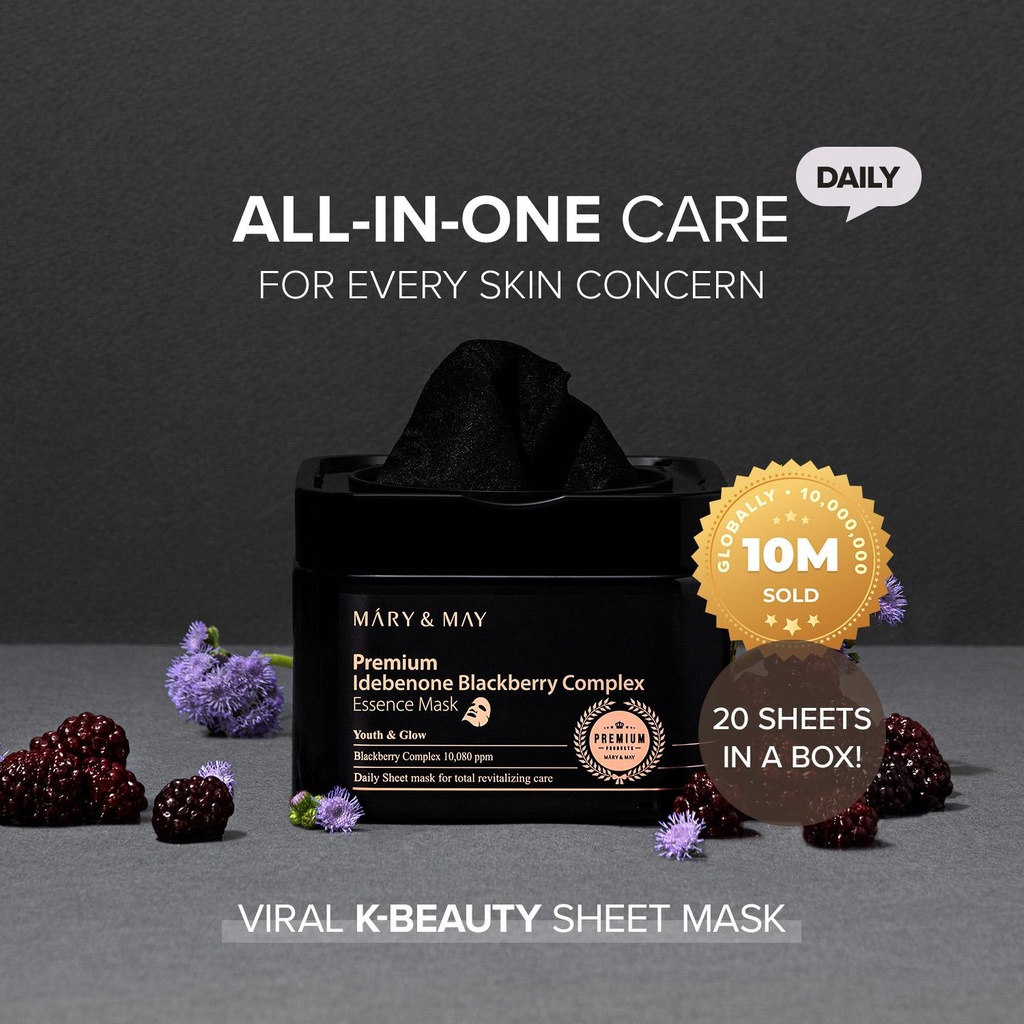 Mary&May (20EA) Premium Idebenon Blackberry Complex Essence Mask