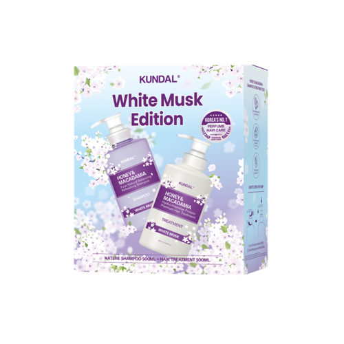 KUNDAL White Musk Edition - Honey & Macadamia Shampoo 500ml +Treatment 500ml