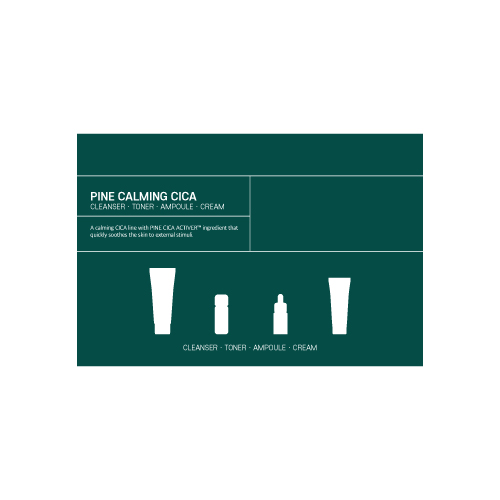 Round Lab Pine Calming Cica Trial Kit (Cleanser 30ml + Toner 20ml + Ampoule 10ml + Cream 20ml)