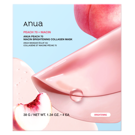 ANUA [4EA] Peach 70 Niacin Brightening Collagen Mask