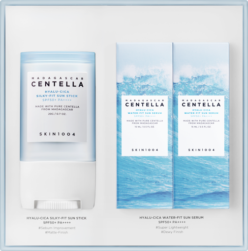 Skin1004 Madagascar Centella Sunsational Kit (Hyalu-Cica Sun Stick 20g + Hyalu-Cica Water-Fit Serum 15ml*2)