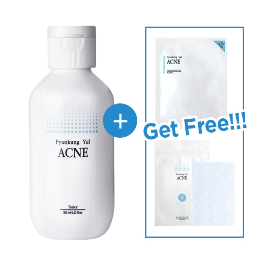 Pyunkang Yul Acne Toner 150ml +Acne Spot Patch Super Thin 1ea+Acne Dressing Mask Pack 1ea