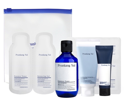 Pyunkang Yul Essence Toner 100ml + Nutrition Cream 20ml+ Low pH Pore Deep Ceansing Foam 40ml +Sachet 1ea