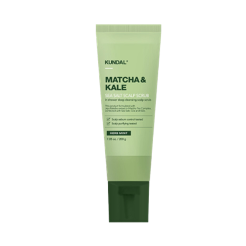 KUNDAL Matcha & Kale Clarifying Sea Salt Scalp Scrub Herb Mint 200g