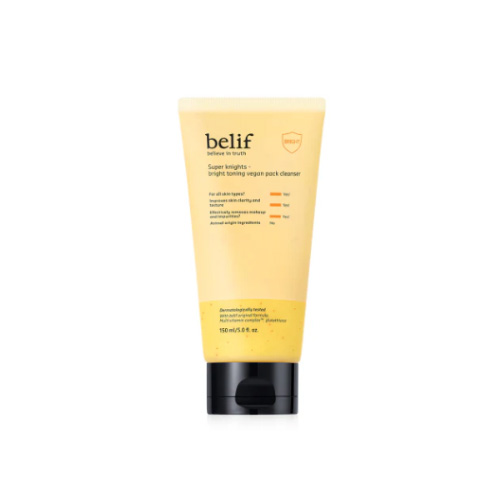 belif Super knights bright toning vegan pack cleanser 150ml