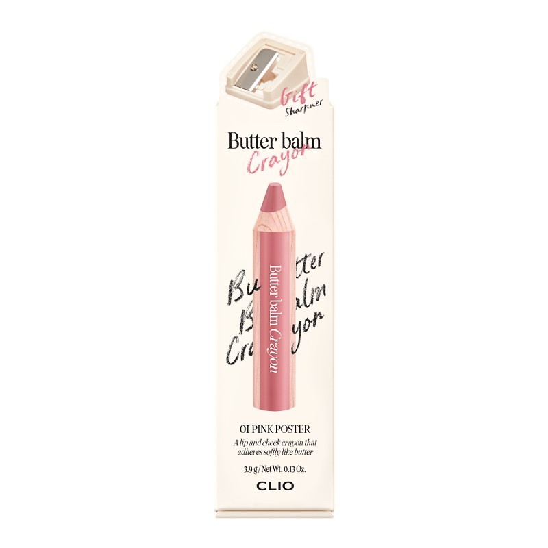CLIO Butter Balm Crayon 001 Pink Poster