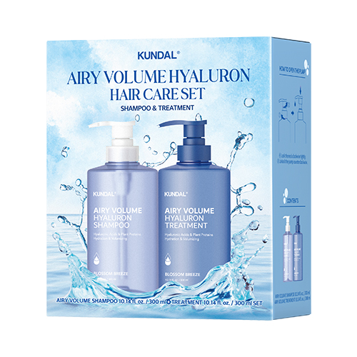 KUNDAL Airy Volume Hyaluron Edition Blossom BREEZE(SHAMPOO 300ml +Treatment 300ml)