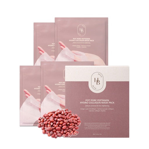 HEVEBLUE [4ea] Pot Pore Peptamin Hydro Collagen Mask Pack