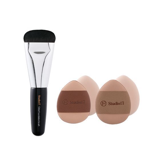 STUDIO 17 Skinfit makeup kit (Puff 4ea+Foundation Brush 1ea)