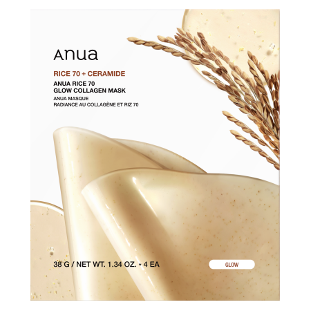 ANUA [4EA] Rice 70 Glow Collagen Mask